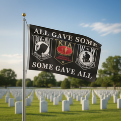 POW KIA Wounded Warriors Flag over Arlington Cemetery