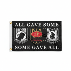 POW KIA Wounded Warriors Flag with Header and Grommets