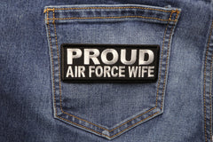Proud Air Force Wife Patch - 4x1.5 inch
