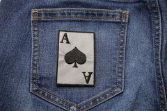 Reflective Ace Of Spades Patch - 2x3 inch