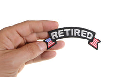 Retired Small Rocker Patch With American Flag Tips - 4x1.5 inch