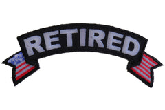 Retired Small Rocker Patch With American Flag Tips - 4x1.5 inch