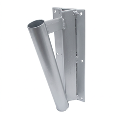 Silver angled wall mount on a square white background