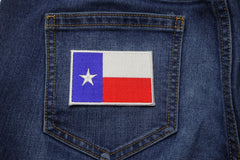 Texas Flag White Border Patch - 3x2 inch