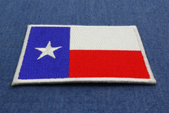 Texas Flag White Border Patch - 3x2 inch
