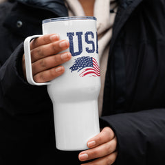 USA Flag Travel Mug with Handle - 25 oz & 40 oz