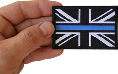 UK Flag Patch with Blue Line for Police - 3x2 inch