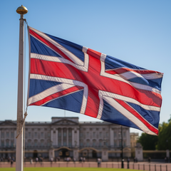 Union Jack sunshine Buckingham Palace