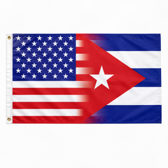 USA–Cuba flag studio lay-flat