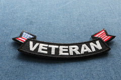 Veteran Back Patch with American Flag - 4x1.5 inch