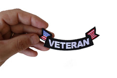 Veteran Back Patch with American Flag - 4x1.5 inch