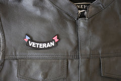Veteran Back Patch with American Flag - 4x1.5 inch