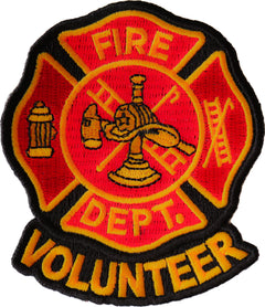 Volunteer Fire Department 3x3.5 inch embroidered patch - front view