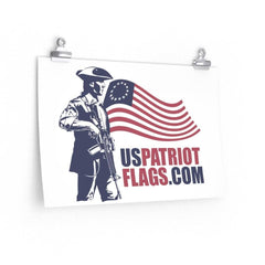 US Patriot Flags Logo Premium Matte horizontal posters.