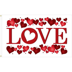 Valentines Day Flag - Outdoor Commercial - 3x5 Nylon Dyed Made in USA.