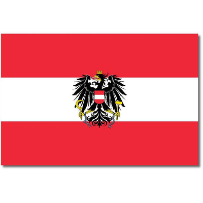 Austrian Flag with Eagle (state) Made in USA.