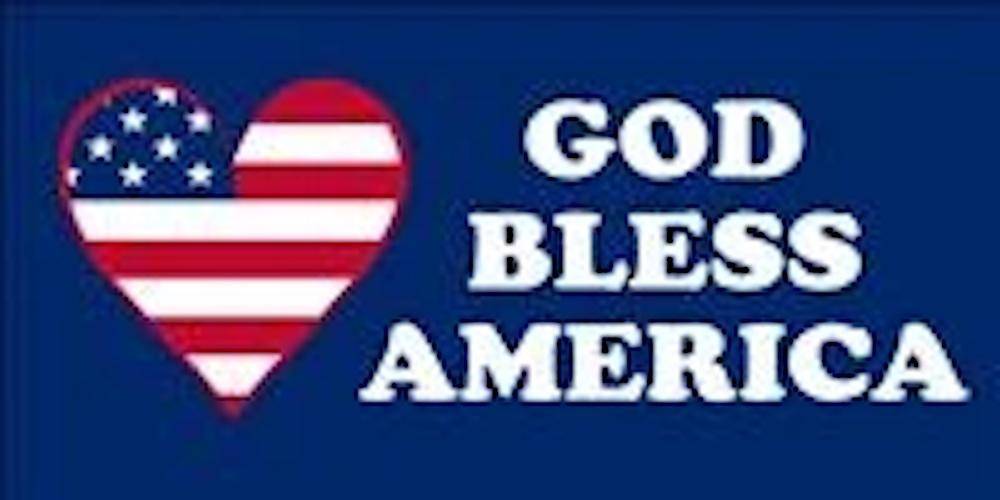 God Bless America Blue Bumper Sticker.