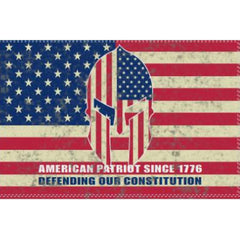 American Patriot Since 1776 Defending Our Constitution Vintage Flag - Made in USA.