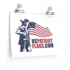 US Patriot Flags Logo Premium Matte horizontal posters.