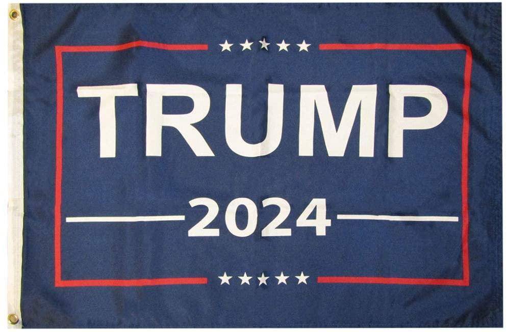 12x18 Trump 2024 Double Sided Flag Knitted Nylon.