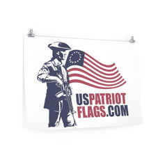 US Patriot Flags Logo Premium Matte horizontal posters.