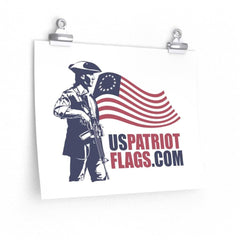 US Patriot Flags Logo Premium Matte horizontal posters.