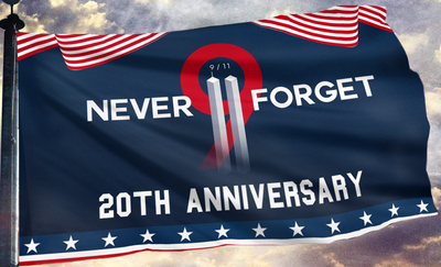9/11 Never Forget Memorial Flag - Made in USA.