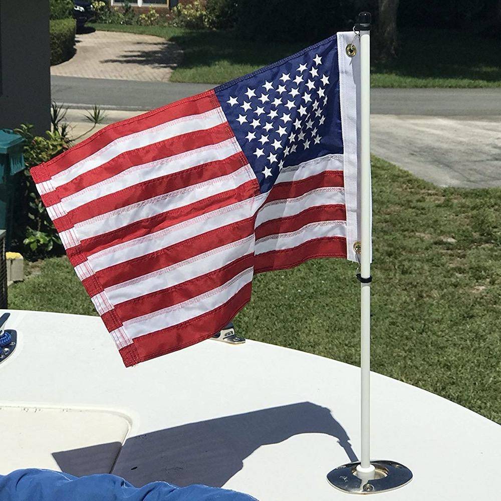fishing rod holder flag pole Boat Flagpole- Fiberglass Flagpole around or under your fishing rod holder ensuring the flag pole stays secure Premium Rod Holder Flag Pole