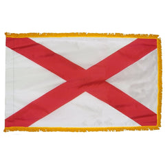 Alabama State Flag - Outdoor - Pole Hem with Optional Fringe- Nylon Made in USA.