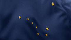 Alaska State Flag - Outdoor - Pole Hem with Optional Fringe- Nylon Made in USA.