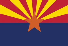 Arizona State Flag - Outdoor - Pole Hem with Optional Fringe- Nylon Made in USA.