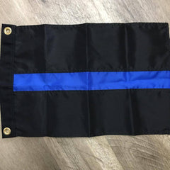 Police Thin Blue Line Flag - Outdoor - Nylon Cut and Sewn (Made in America).