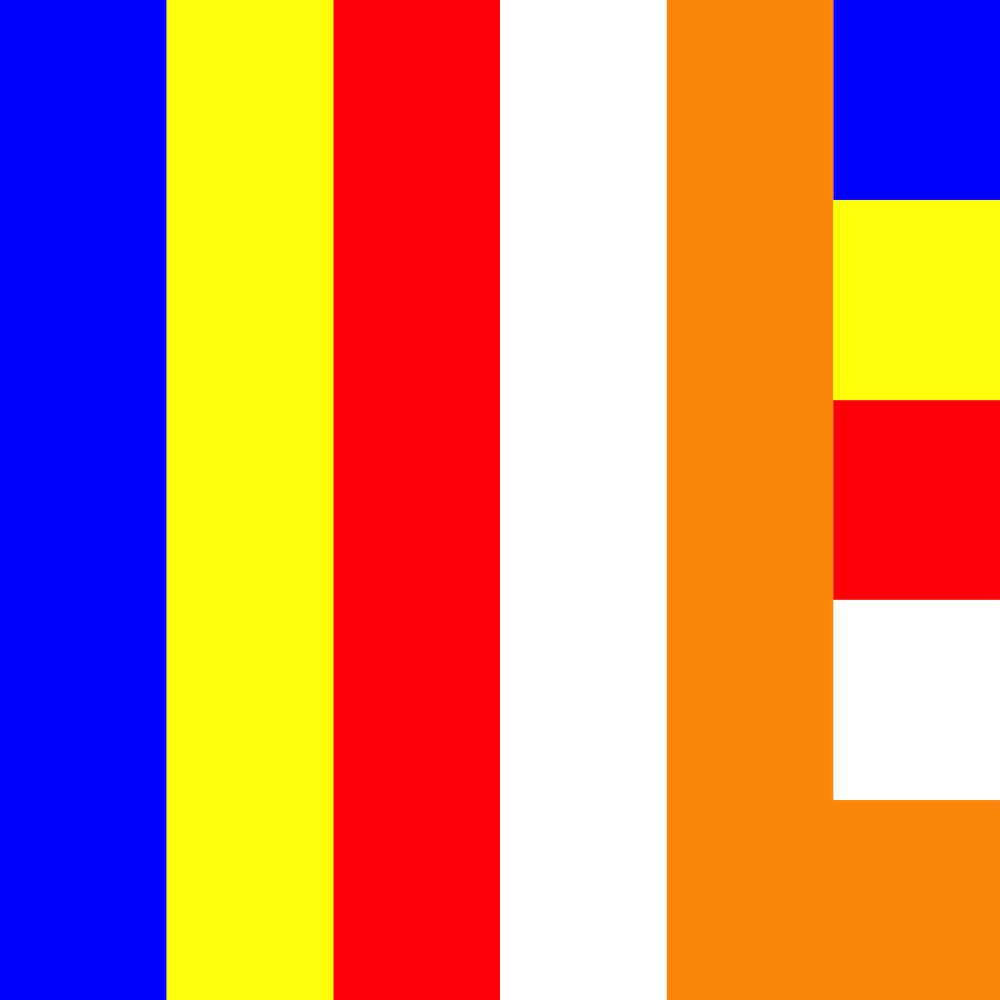 Buddhist 3 x 5 Nylon Dyed Flag With Pole Hem (USA Made).