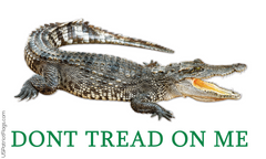 Alligator Don't Tread on Me Flag Made in USA.