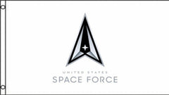 Space Force Logo White 3x5 ft Flag - Made in USA.