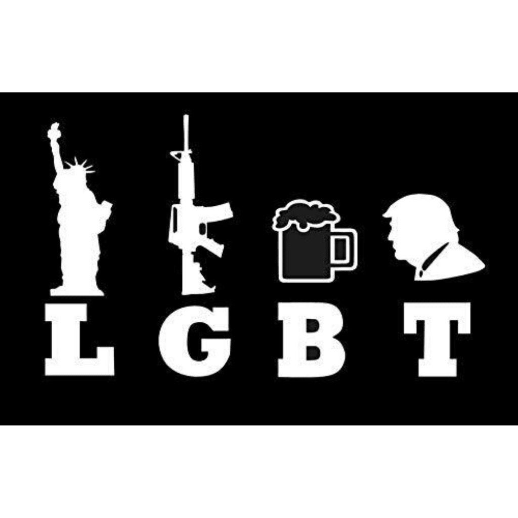 LGBT Liberty Guns Beer Trump Bumper Sticker.