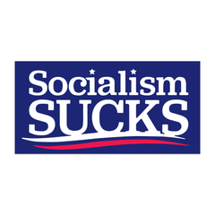 Socialism Sucks Blue Bumper Sticker.