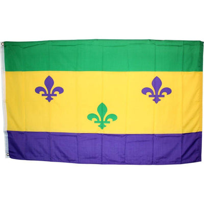 Mardi Gras French Quarter Flag - Made in USA.