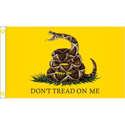 Gadsden Live Rattlesnake Flag 3x5 ft. Rough Tex.