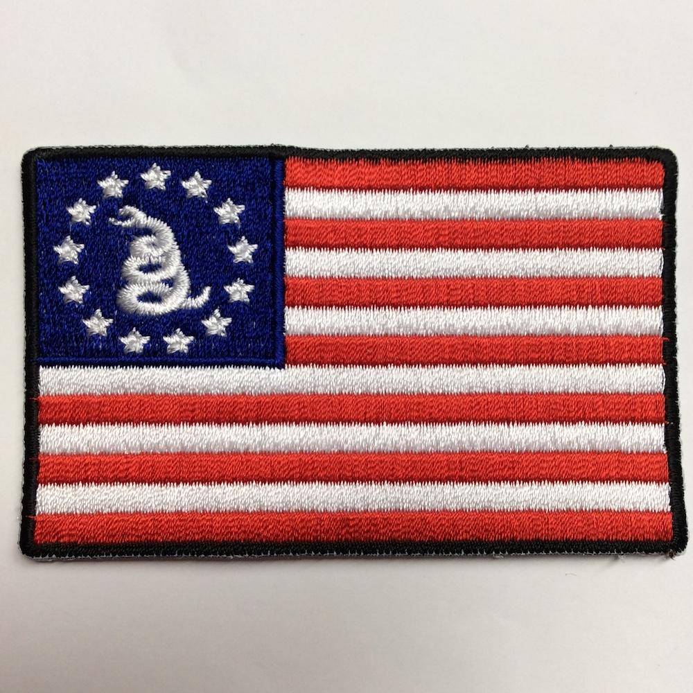 Gadsden Betsy Ross - 2x3 inch - Iron on Patch.