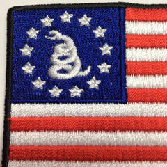 Gadsden Betsy Ross - 2x3 inch - Iron on Patch.