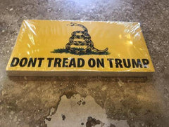 Don't Tread on Trump Gadsden Snake Bumper Sticker Yellow.