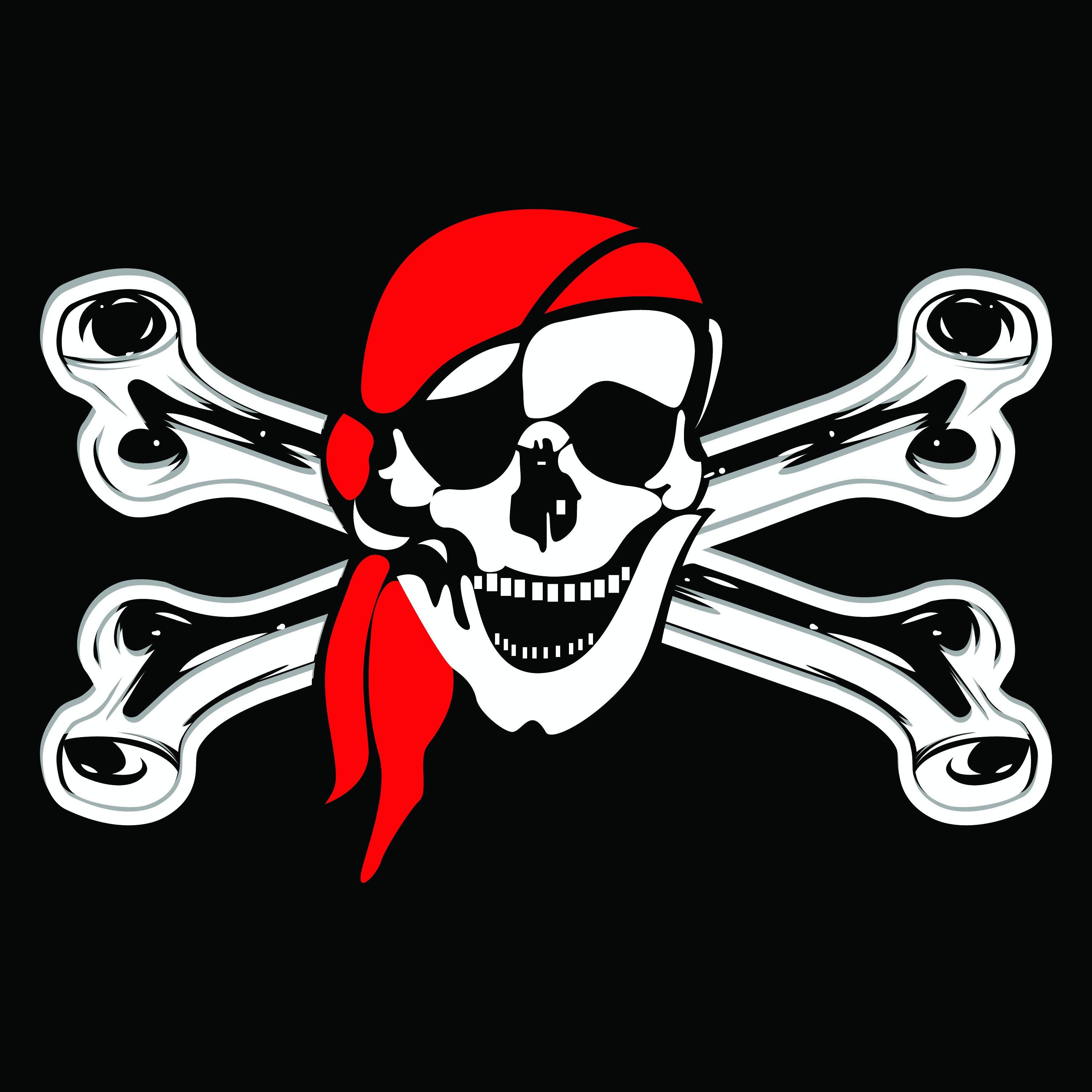 Jolly Roger Red Hat Flag - Made in USA.