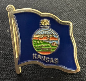 Kansas Flag Lapel Pin, metal with pin closure. The flag of the state of ...