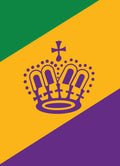 Mardi Gras Royal Crown Flag Vertical Banner - Made in USA