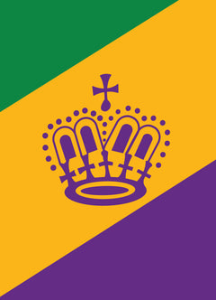 Mardi Gras Royal Crown Flag Vertical Banner - Made in USA