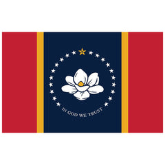 Mississippi State Flag -Pole Hem or Fringe-Nylon Made in USA.