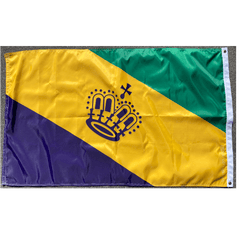 Mardi Gras Royal Crown Flag - Made in USA.