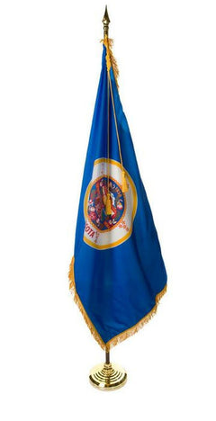 Minnesota State Flag Pole Hem & Optional Fringe Nylon Made in USA.