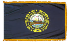New Hampshire State Flag - Outdoor - Pole Hem with Optional Fringe- Nylon Made in USA.